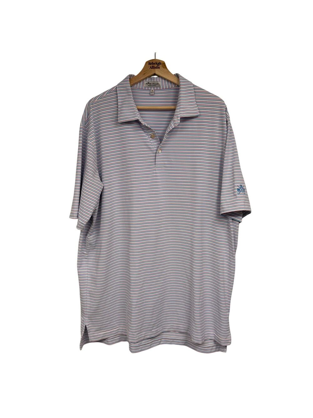 Peter Millar Summer Comfort Lightweight Golf Polo Shirt SZ XL White, Blue, Pink